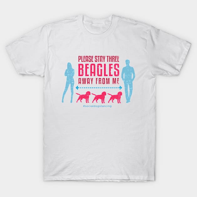 Beagle Social Distancing Guide T-Shirt by Rumble Dog Tees